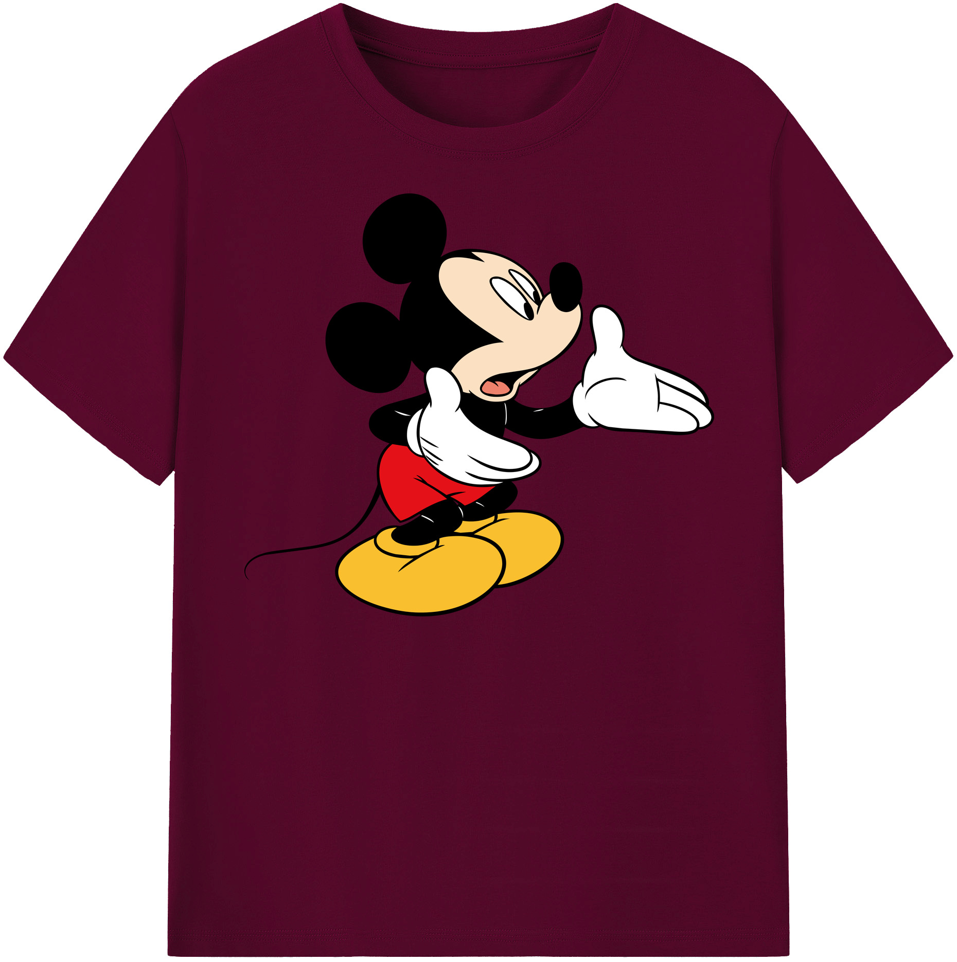 （画像用） ミッキーマウス Mickey Mouse レディースカジュアルプリントTシャツ（綿100％）